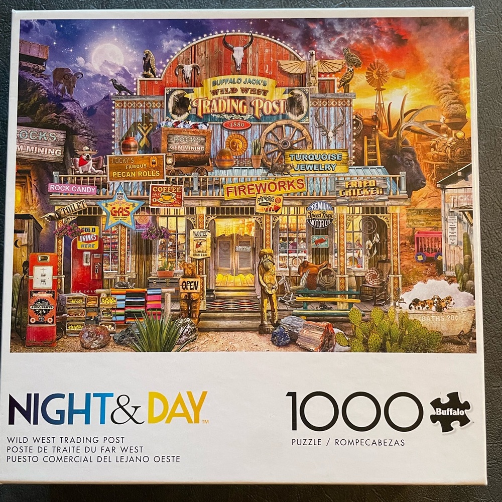 Buffalo 1000 pc David Bitton Night & Day Trading Post Puzzle - Multicolor